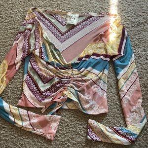 NWOT Shop 12th Tribe Long Sleeve 70s Crop